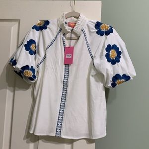 THML top - new with tag - embroidery puff sleeves.